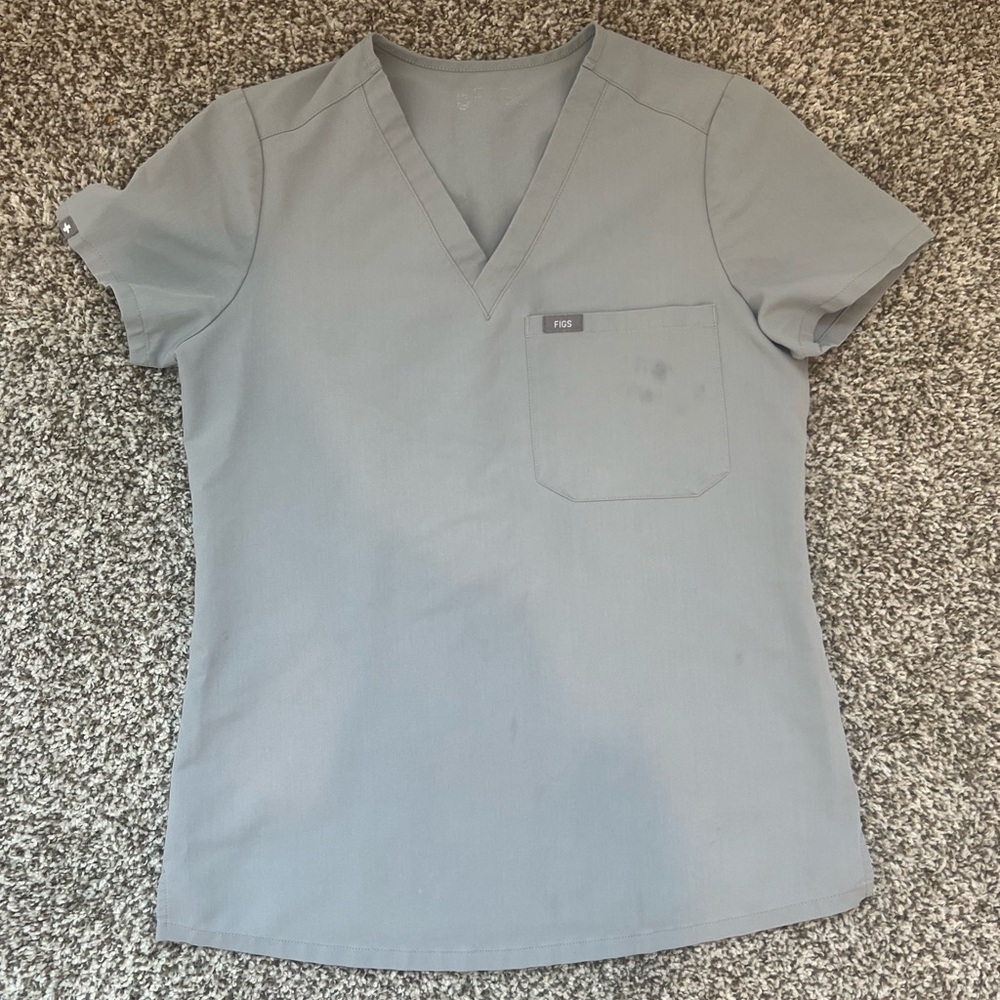 Figs Cement Catarina One-Pocket Scrub Top XS